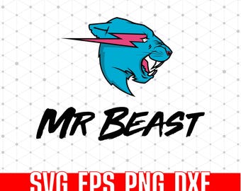 Mr Beast Logo | Gaming Beast Head (svg, png, eps, dxf) (Instant Download)