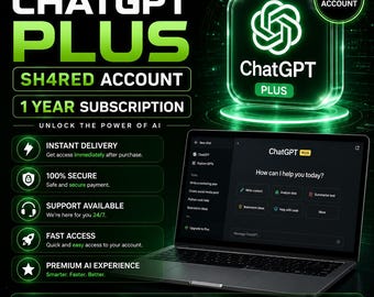 ChatGPT Plus 1 Year Access | Instant Delivery | Digital Product | Premium AI Assistant