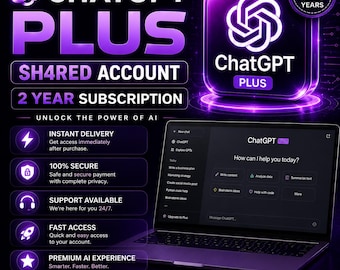 Accesso a ChatGPT Plus per 2 anni / Consegna immediata / Prodotto digitale / Assistente AI premium