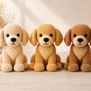 Golden Retriever Crochet Pattern PDF, Beginner Amigurumi Dog Plush Toy (Instant Download)