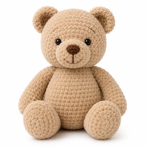 Sittande nallebjörn Virkmönster PDF – Nybörjare i plysch amigurumi