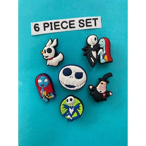 6x Nightmare Before Christmas Shoe Charms for Clogs Shoes. PVC Clog Accessories. Compatible with Crocs image 1