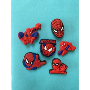 6 breloques Spider-man Spiderman Spidey pour sabots. Accessoires de sabots en PVC. Compatible avec les crocs image 2
