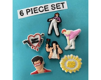 6 breloques Harry Styles pour sabots. Accessoires de sabots en PVC. Compatible avec les crocs