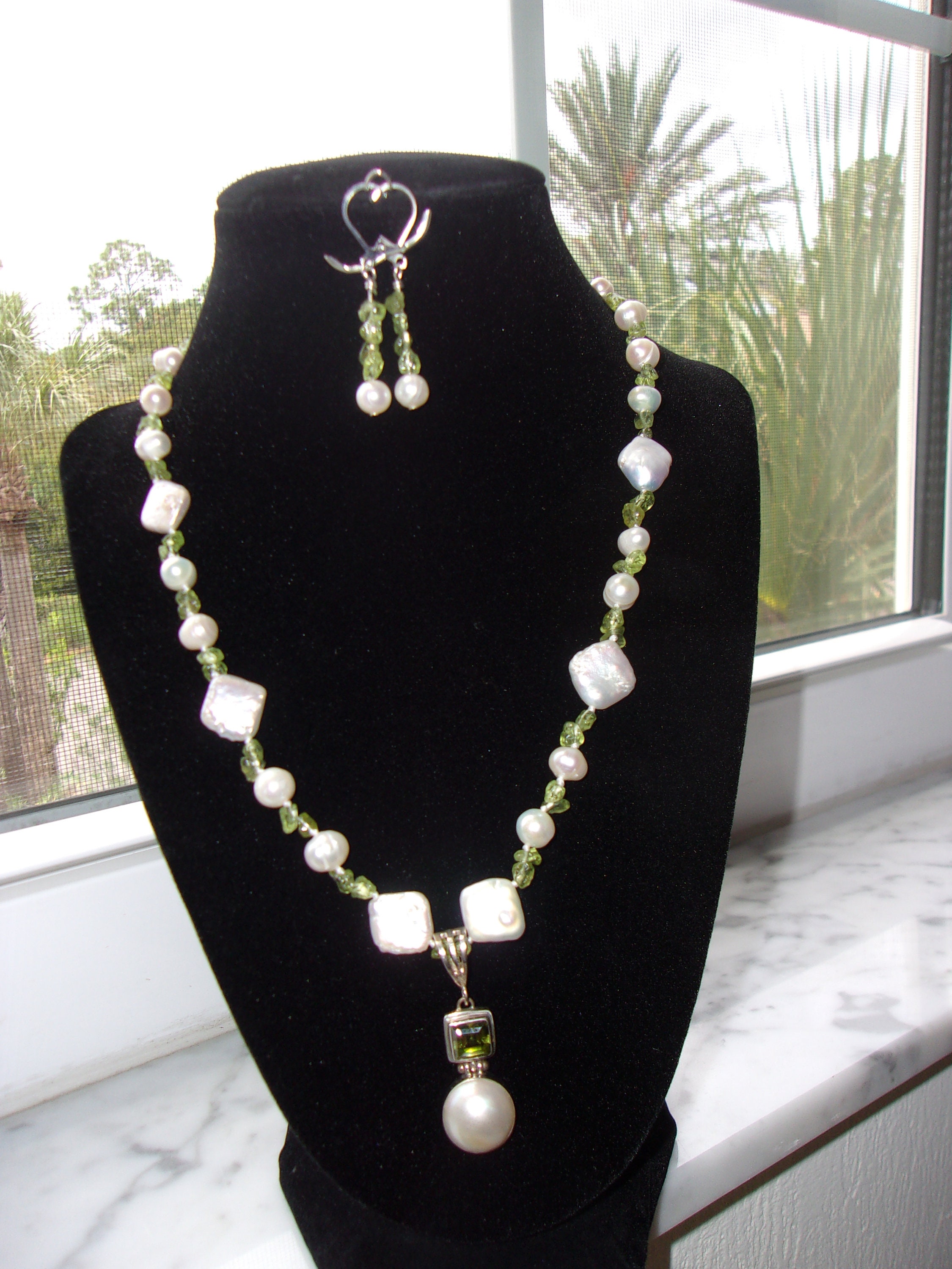 Peridot, Freshwater Pearl & Honey Quartz Charm Necklace, August Birthd –  Clare Swan Designs