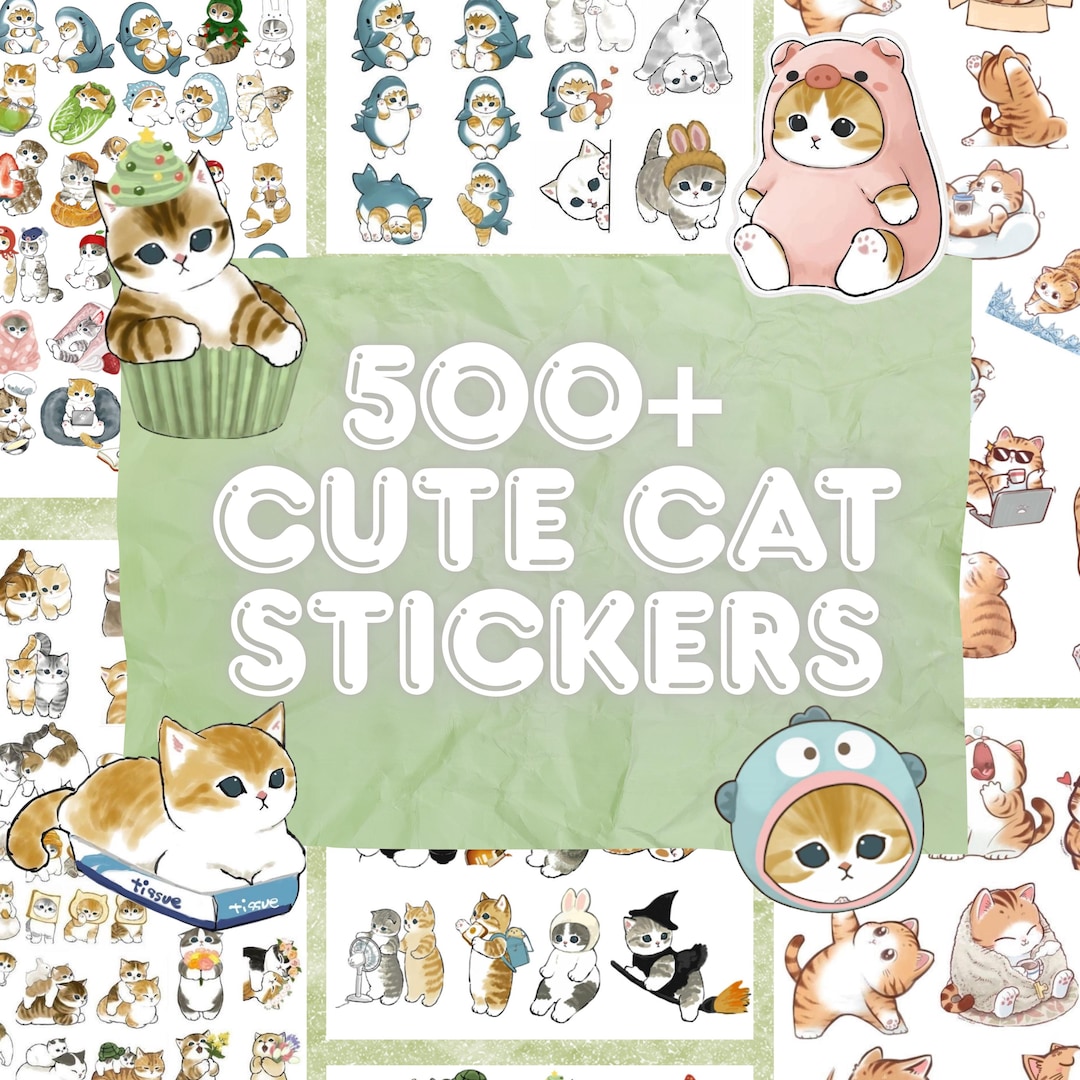 Cute Cat Planner Stickers Printable, Kawaii Journal Sticker Pack ...