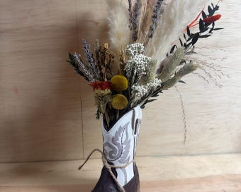 White boot bouquet small