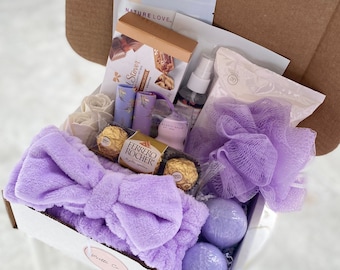Purple Pamper Kit / für Sie / Frauengeburtstag / Gute Besserung / Dankeschön / Self Care Geschenkbox / Wellness