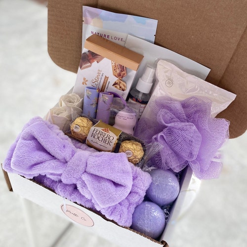 Purple Pamper Box Self Care Gift Box Box for Etsy Sweden