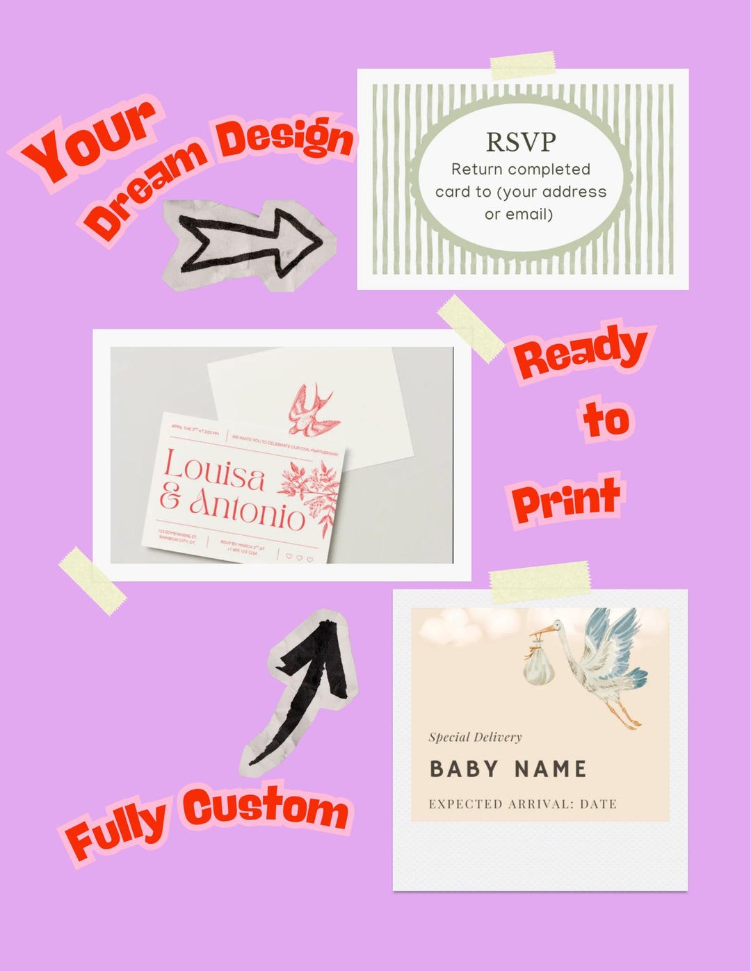 Custom Invitation Template for Wedding, Engagement, Baby, and More! - Etsy