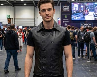 Peter Noir Universe Double Breasted Leather Vest | Handmade Parker Spiderhero Cosplay Costume