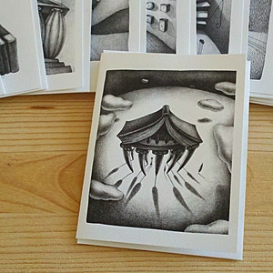 Kunstvolle Grußkarte - Nr.3: aus original Bleistiftzeichnung