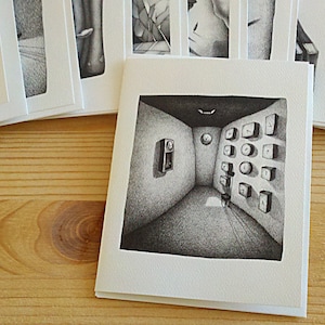 Tarjeta de felicitación artística - No.8: de la obra de arte original de dibujo a lápiz