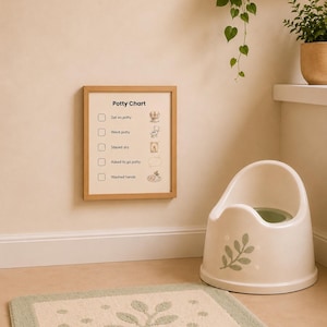 Simple Toddler Potty Chart  Printable | Montessori Potty Training Visual | Bathroom Routine Visual | 8x10 Digital Download | PDF