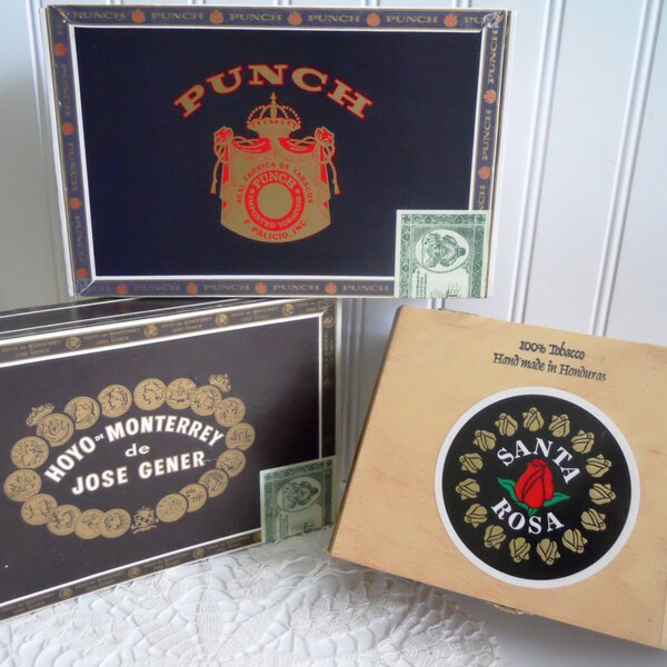 Honduran Cigar Boxes Set of Three.