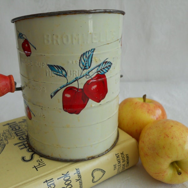 Vintage Bromwell's Flour Sifter.  Apples