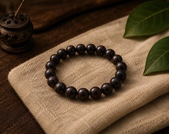 Natural Sapindus Rarak Seed Bracelet, 8mm Beaded Meditation Jewelry, Thai Prayer Beads