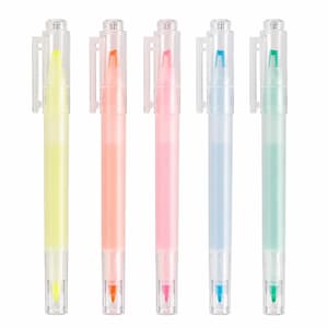 Zestaw zakreślaczy MUJI Twin-Tip – 5 kolorów Japońskie artykuły papiernicze