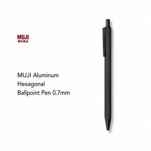 MUJI Aluminium Hexagonal Ballpoint Pen 0.7mm Black Japanese Stationery