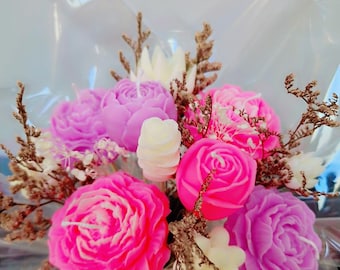 Blumen-Kerzenstrauß aus Sojawachs