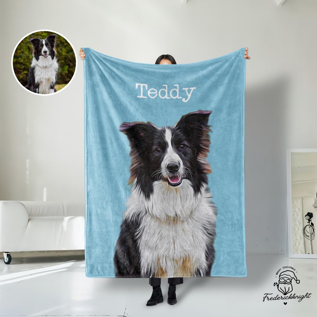 Custom Pet Blanket, Custom Dog Photo Blanket With Name, Personalized ...