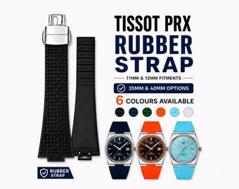 Tissot PRX Strap | FKM Rubber Watch Band | Powermatic 80 & Quartz | 35mm 40mm Compatible
