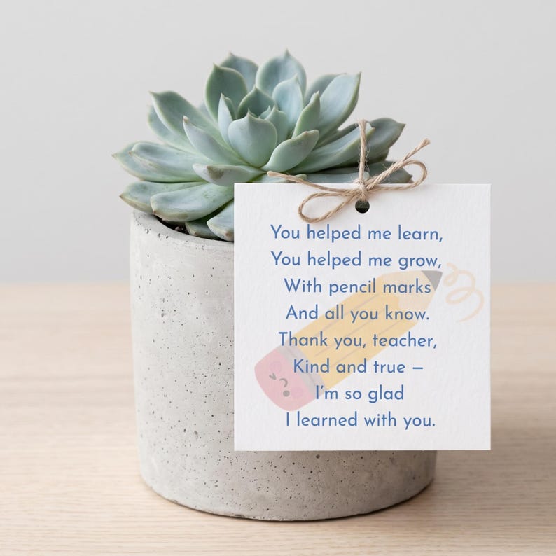 Printable Teacher Thank You Cards | Pencil Theme | Appreciation Gift ...