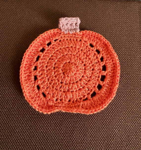 Pumpkin Coasters, Set of 4 Handmade Crochet, 5x4.5-Inch Fall Decor
