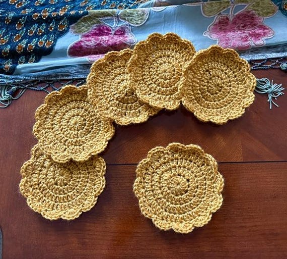 Sunny Yellow Coasters set of 6