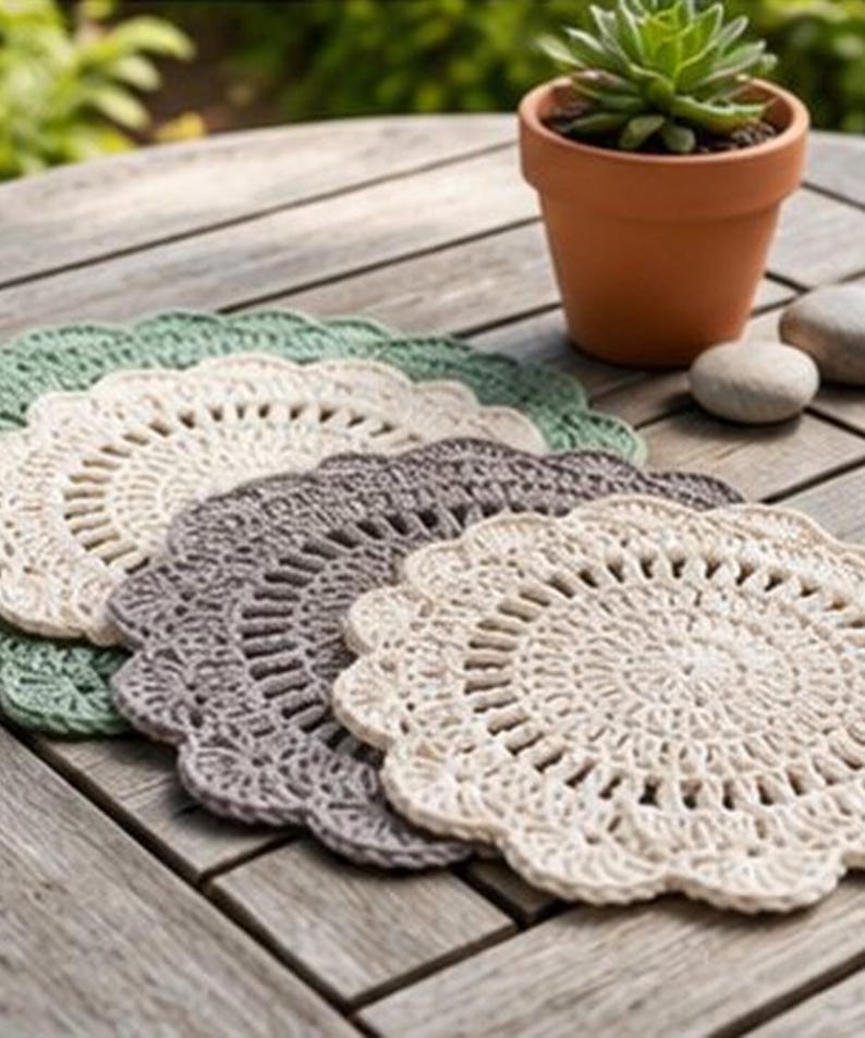 Crochet Pattern PDF & Video Sunflower Coaster, Placemat, Pot Protector ...