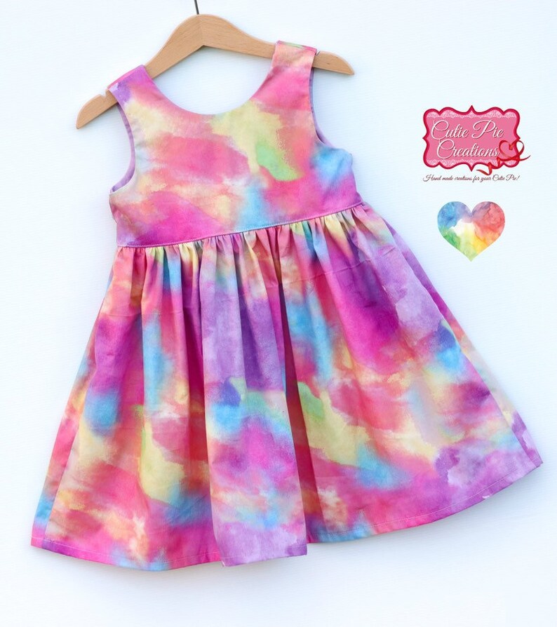 rainbow little girl dress
