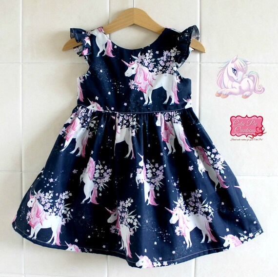 navy unicorn dress