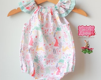 Baby Bunny Romper - Easter, Bunny Playsuit, baby outfit, summer romper, Bunny romper, bunny playsuit, baby romper, playsuit