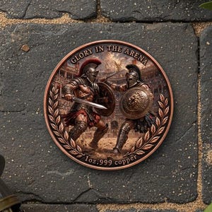 Gladiator Combat Coin – Roman Colosseum Warrior History Collectible Gift