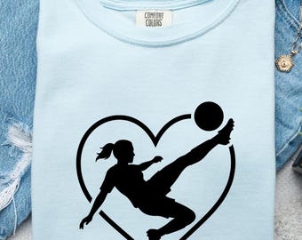 Soccer Mom Heart Graphic Tee, Women's Soccer Player Fan Shirt