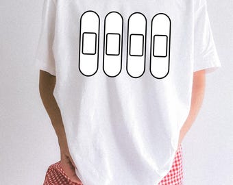 Band Aid Design Shirt Nurses Gratitude Gift Women Simple Tee Bandage T-Shirt Nurse Enthusiast Minimalist Tshirt Appreciation Graphic