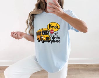 Schulbus Clipart Shirt Lehrer Reise Geschenk Frauen Cartoon Kunst T-Shirt Schulbus T-Shirt Erzieher Enthusiast Cartoon Tshirt Abenteuer Grafik