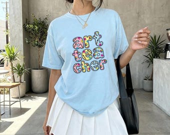 Creative Tools Graphic Shirt Teacher Learning Gift Women Comic Tee Art Supplies T-Shirt Educator Enthusiast Cartoon Tshirt Education Graphic