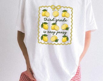 Lemon Citrus Shirt Teachers Education Gift Women Kawaii Tee Citrus T-Shirt Educator Enthusiast Cute Tshirt Learning Graphic Sketch Ribbon