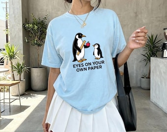 Penguin Educator Shirt Teachers Wildlife Gift Women Comic Tee Teacher T-Shirt Educator Enthusiast Cartoon Tshirt Animal Graphic Simple Fruit