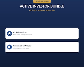 Fix & Flip + Wholesale Spreadsheet Bundle | Real Estate Excel Sheets