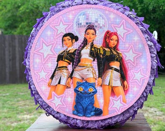 K-pop Demon Hunters Piñata, Huntrix Style Party Decor, Birthday Centerpiece