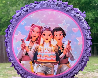K-pop Demon Hunters Pinata, K-pop Huntrix Style Party decor, K-pop demon hunters birthday party