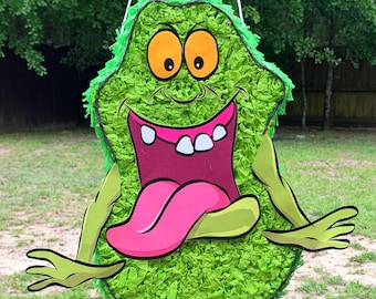 Green Ghost Pinata, Ghostbuster inspired Birthday Party decoration, fast shipping