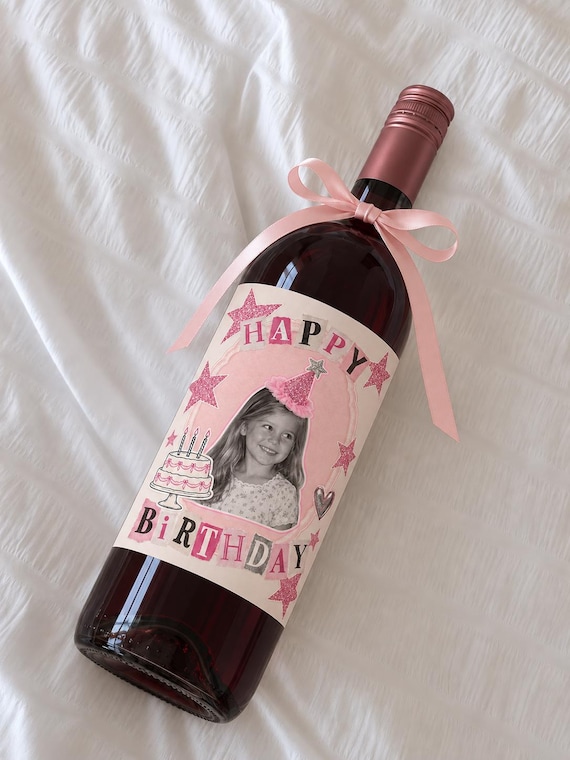 Personalized Birthday Wine Label with Photo