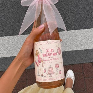 Etiqueta personalizada para vino y champán de cumpleaños