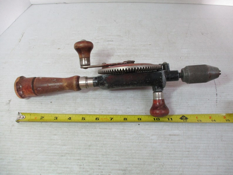 Vintage Craftsman Hand Crank Egg Beater Drill 14 1/2 Long Woodworking