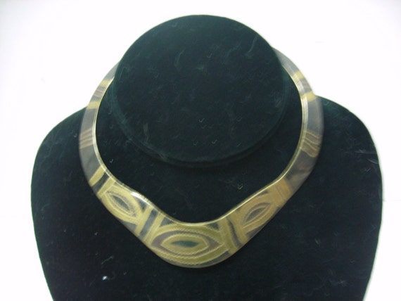 Vintage Brass African Style Necklace - image 1