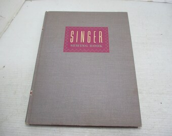 1960 Hardcover SINGER SEWING BOOK  Cover Gray with Pink & Gold Accents  - Mary Brooks Picken