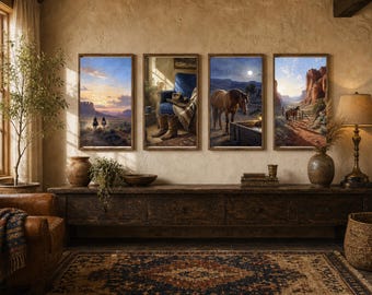 Western Western Western Wall Art Set, Western Western Cowboys, Western Western Western Western Western Poster, Western Western Poster (Digitaler Download)